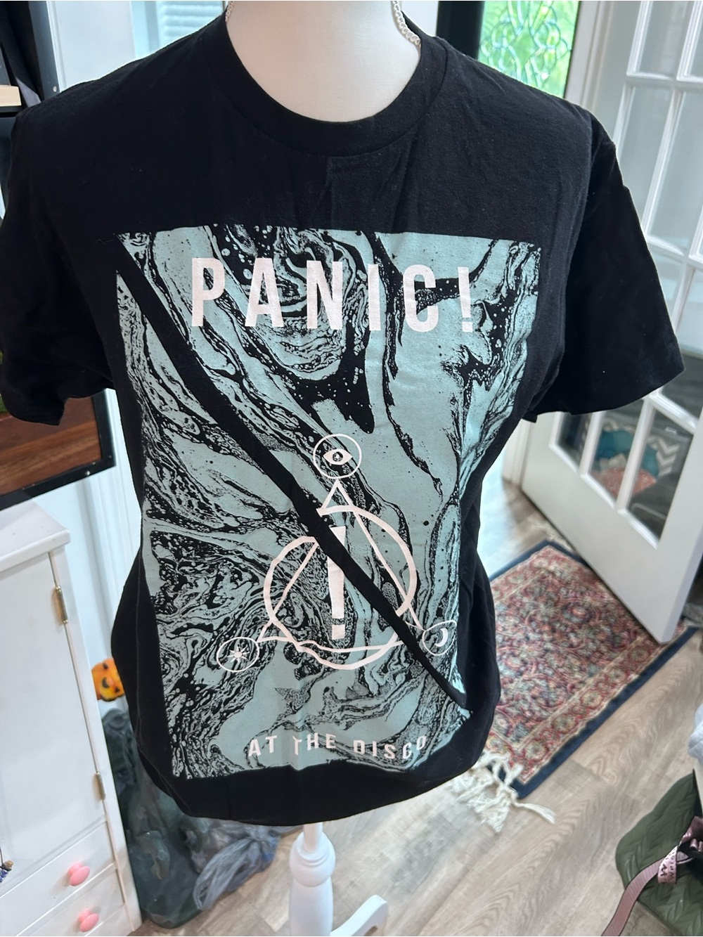 Panic! At The Disco Black Tee with Aqua Graphic